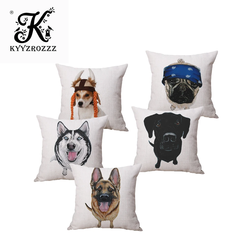 

Fashion golden retriever Spotted Dog, Shepherd Dog Hatchie, Pug Car Decorative Throw Pillow Case Cushion Cover Sofa Home Decor