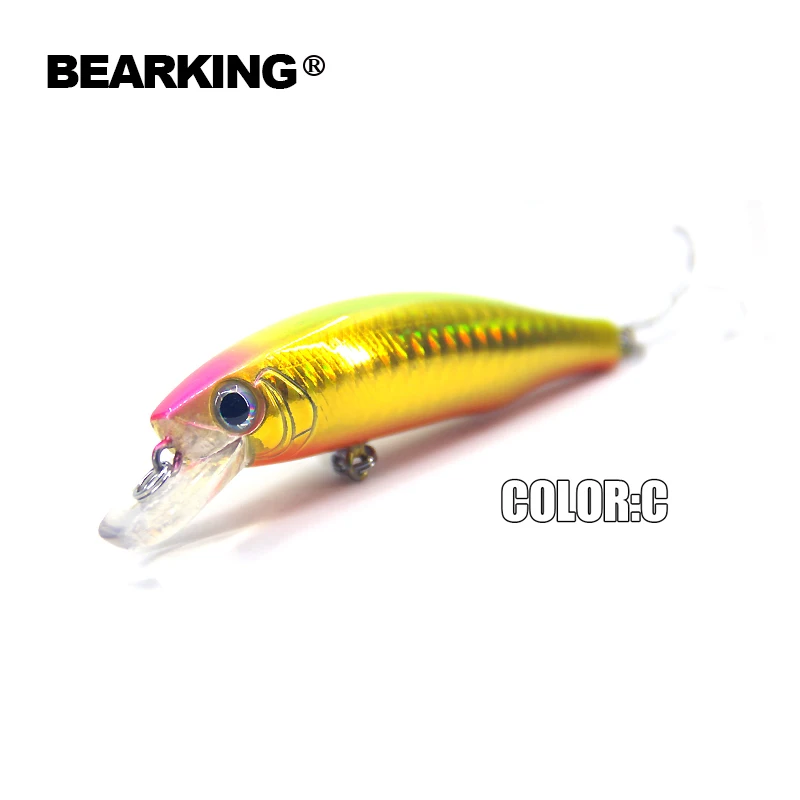 Bearking 5 шт. гольян рыболовная приманка лазерная жесткая искусственная с 3d глазами 8