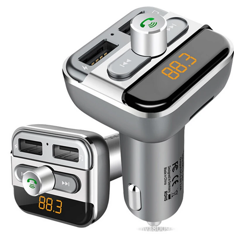 Из Металла Автомобильный MP3-плеер Bluetooth автомобильный комплект fm-передатчик громкой связи вызов 5 В 3.4A Dual USB Автомобильное Зарядное