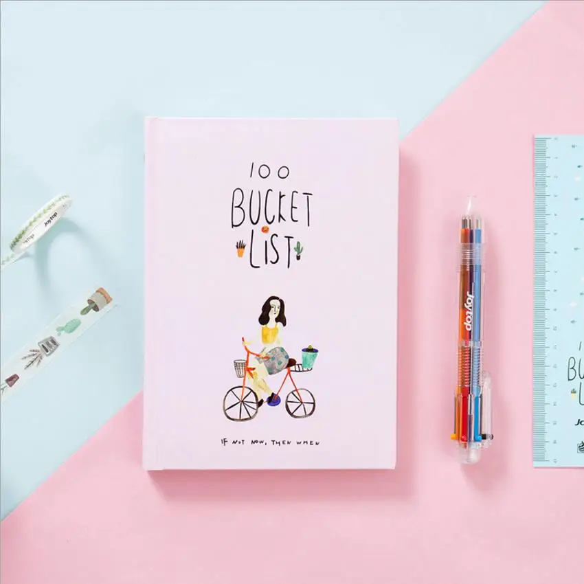 Милые корейские канцелярские книги Kawaii 100 Bucket TO DO List Notebook A5 Planner Diary Journal Agenda Filofax