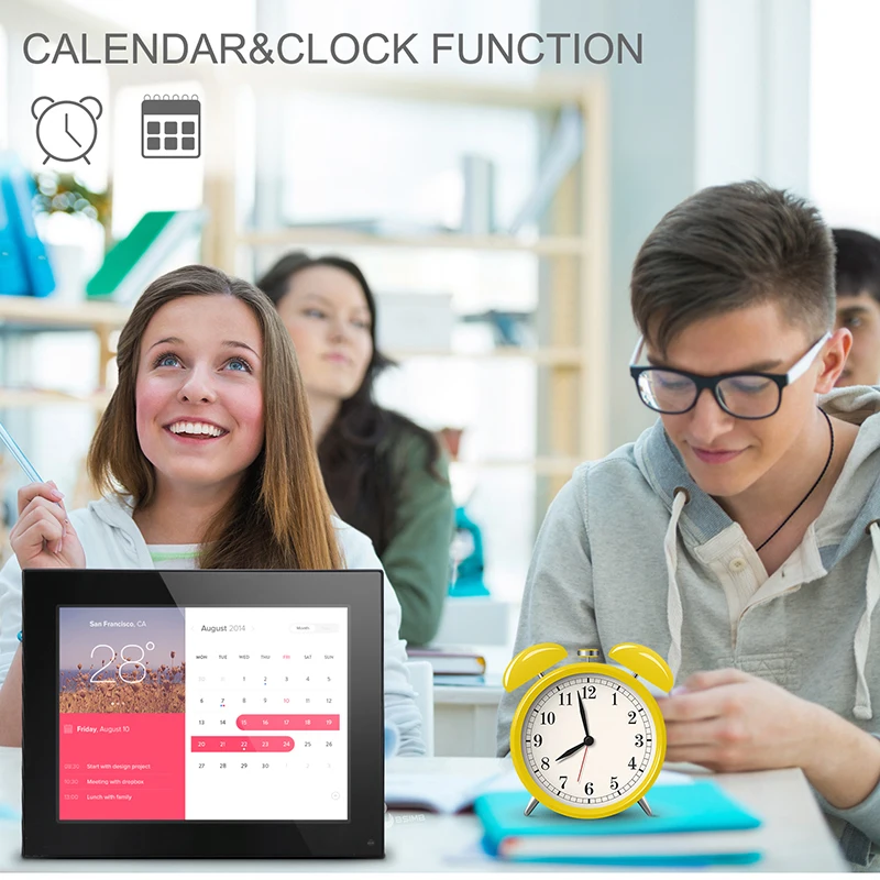 

High resolution 8 inch digital photo frame Led screen video audio calendar picture photo frame multi-language picture frame