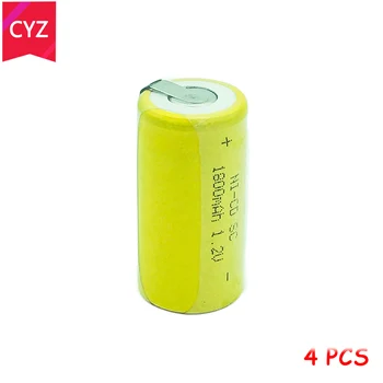 

New 4pcs sub c SC Ni-Cd battery 1800mah rechargeable battery replacement 1.2v 22420 with tab an Extension Cord Processed