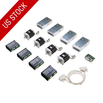 

USA Free Ship! 4axis Nema 34 stepper motor 1232oz.in 34HS1456 4wires & Driver DM860A 80V 7.8A 256Micro CNC ROuter kit MILL LONGS
