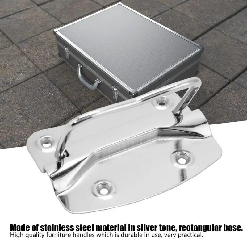 

2Pcs Stainless Steel Handle Pull Heavy Duty Ring Handle Pull Fittings For Wooden Box Toolbox Cover Furniture Handle
