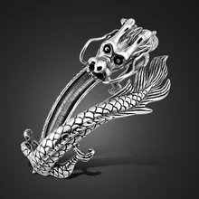 Фон с китайским драконом и Для мужчин модный браслет Винтаж тайский серебряный Для мужчин джентльмена браслет 925 Браслеты стерлингового серебра jewelr