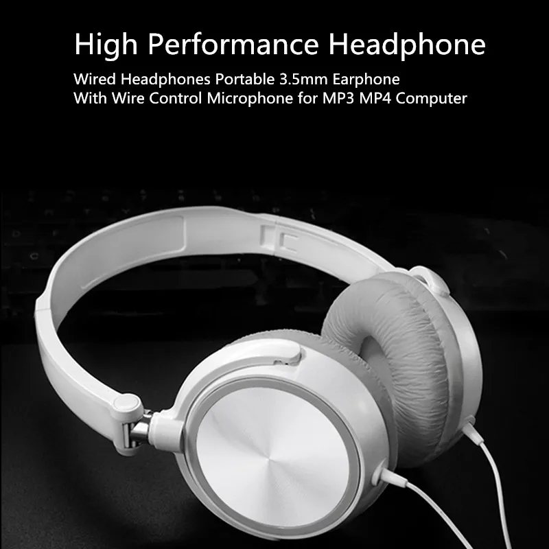 New Wired Headphones With Microphone Over Ear Headsets Bass HiFi Sound Music Stereo Earphone For iPhone Xiaomi Sony Huawei PC