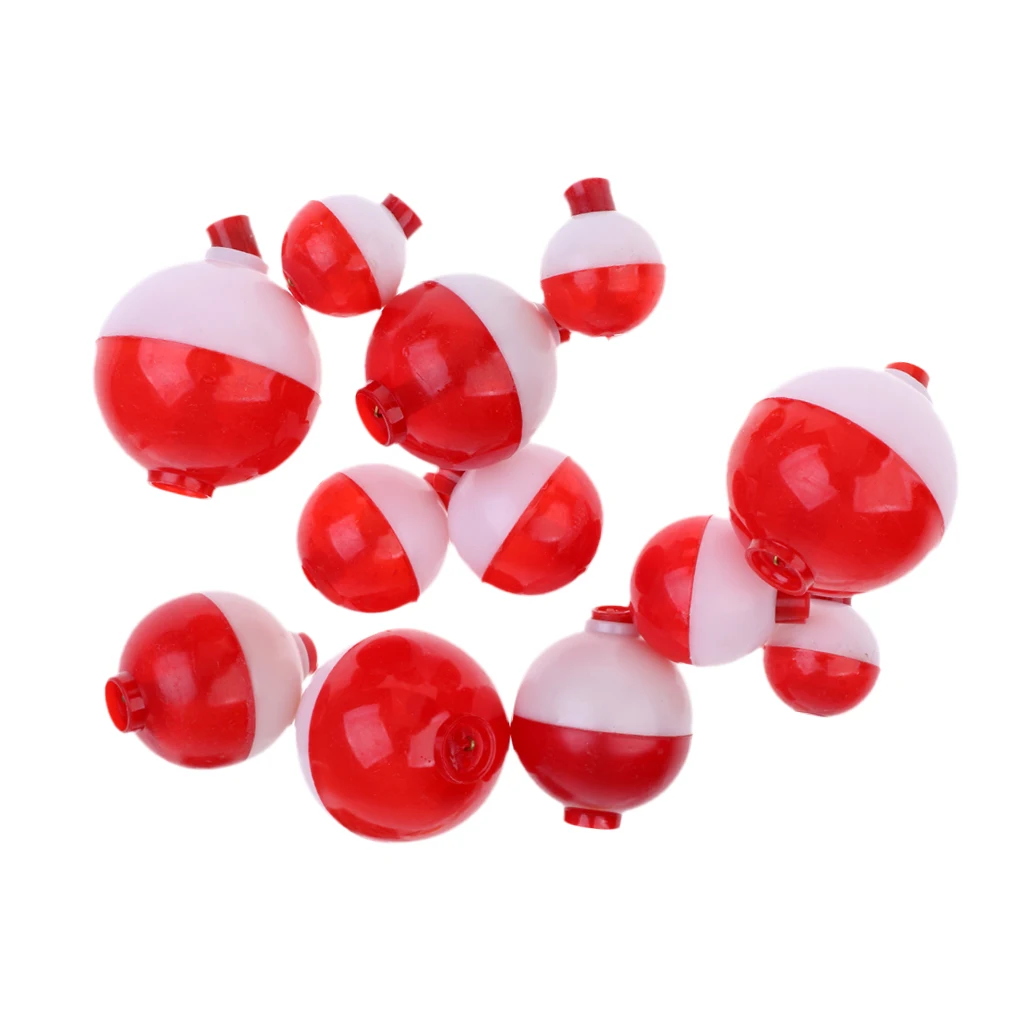 Lot 12 Pieces Fishing Floats Snap on Float Bobbers Hard ABS Plastic Push Button Fishing Round Buoy Float Bobber