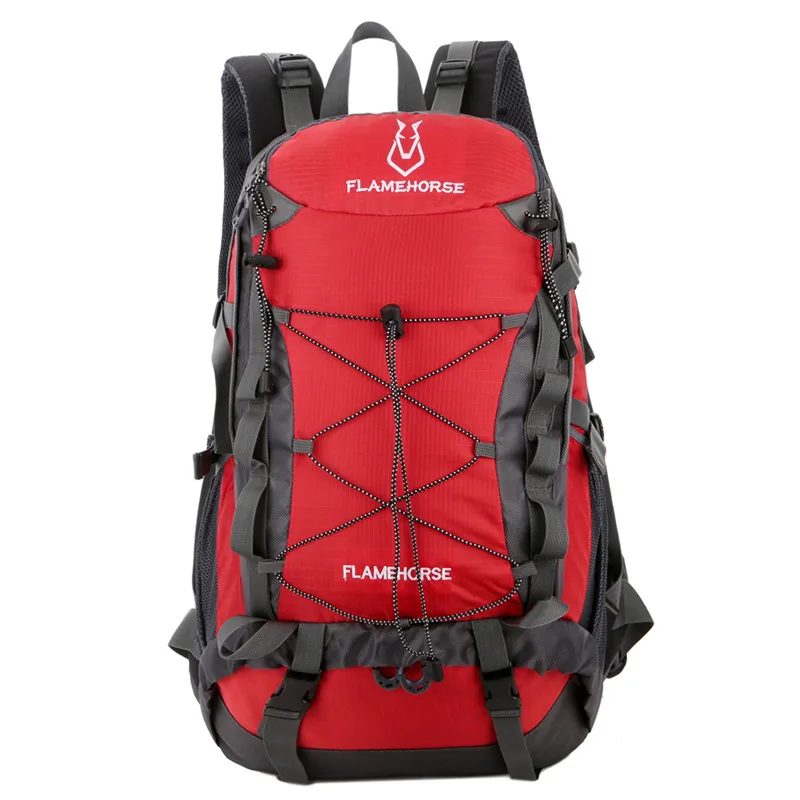 Уличный рюкзак для альпинизма, 50 л, Мужская Большая вместительная сумка для альпинизма, унисекс, спортивный рюкзак для путешествий, водонепроницаемый нейлоновый рюкзак - Цвет: Красный