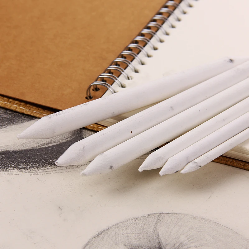 6 шт. Пастель уголь блендер Бумага пни Tortillon эскиз рисунок белый ручка Офис школа рисования живопись Craft