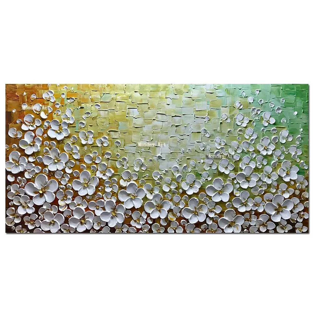Paintings-White-Daisy-Flower-Oil-Painting-3D-Hand-Painted-on-Canvas-Abstract-Artwork-Art-Wood-Inside (1)