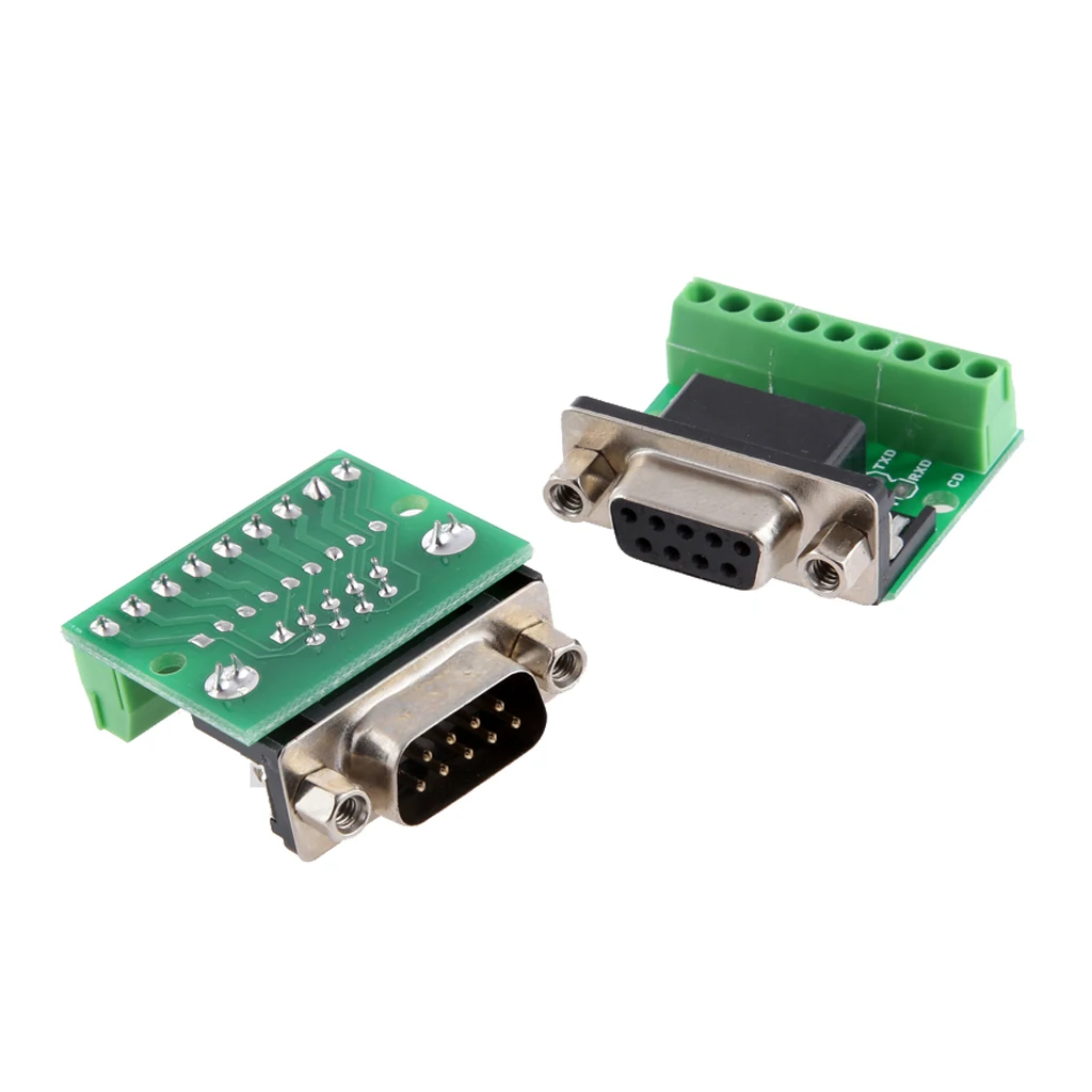 9Pin DB9 SolderlessTerminal Female/ Male RS232 RS485 коннектор адаптера|Соединители| |