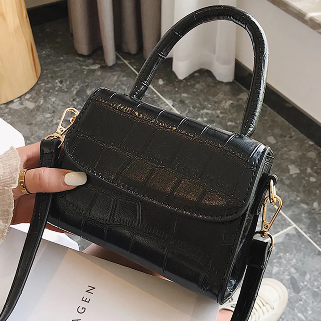 النساء حقائب كتف 2019 الأزياء الرجعية نقية اللون خمر حقائب يد جلدية رسول بلون بسيطة Crossbody حقيبة bolso