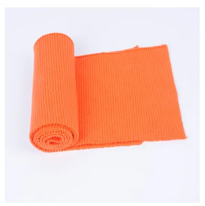 Осенне-зимняя хлопковая трикотажная ткань, хлопковая эластичная трикотажная ткань для шитья куртки, пуховые манжеты, подол, воротник - Цвет: Оранжевый