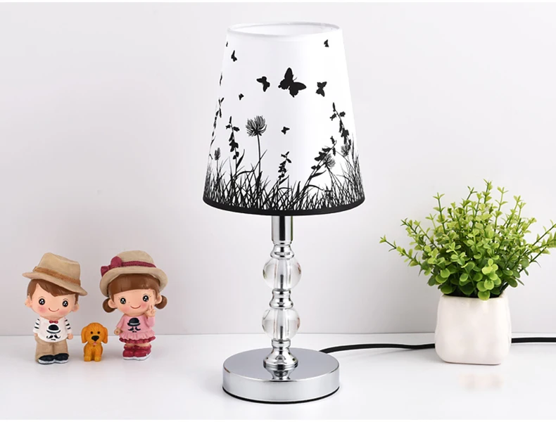 Candeeiros de Mesa Conduziu a Lâmpada de Cabeceira Lâmpada de Mesa Luzes da Sala Plugue da ue Luz do Livro Cristal Nordic Quarto Estudo Vaidade Mesa E27 14 Luminárias de mesa