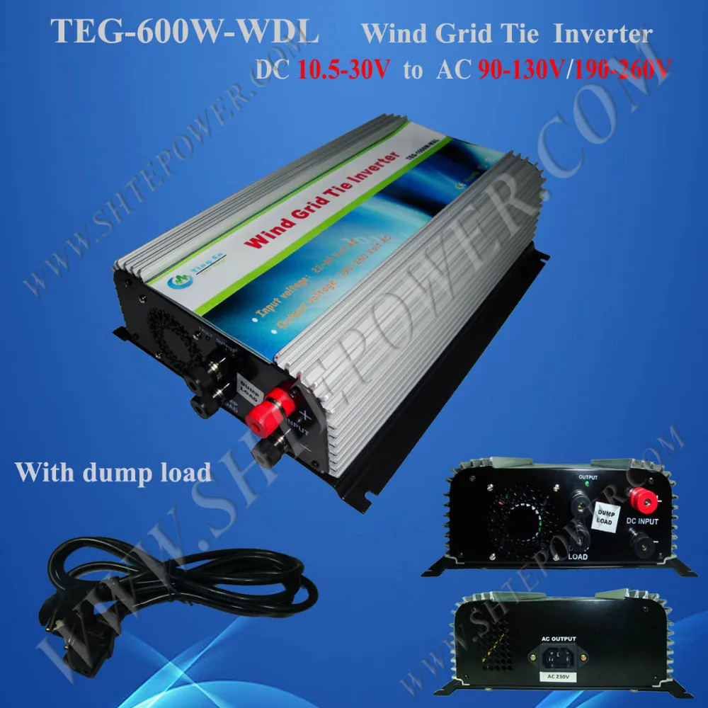 600W Wind Turbine Generator Inverter On Grid With Dump Load DC 12V 24V