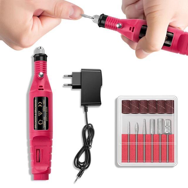 Image result for 1set Power Professional Electric Manicure Machine Pen Pedicure Nail File Nail Tools 6 bits Drill Nail Drill Machine