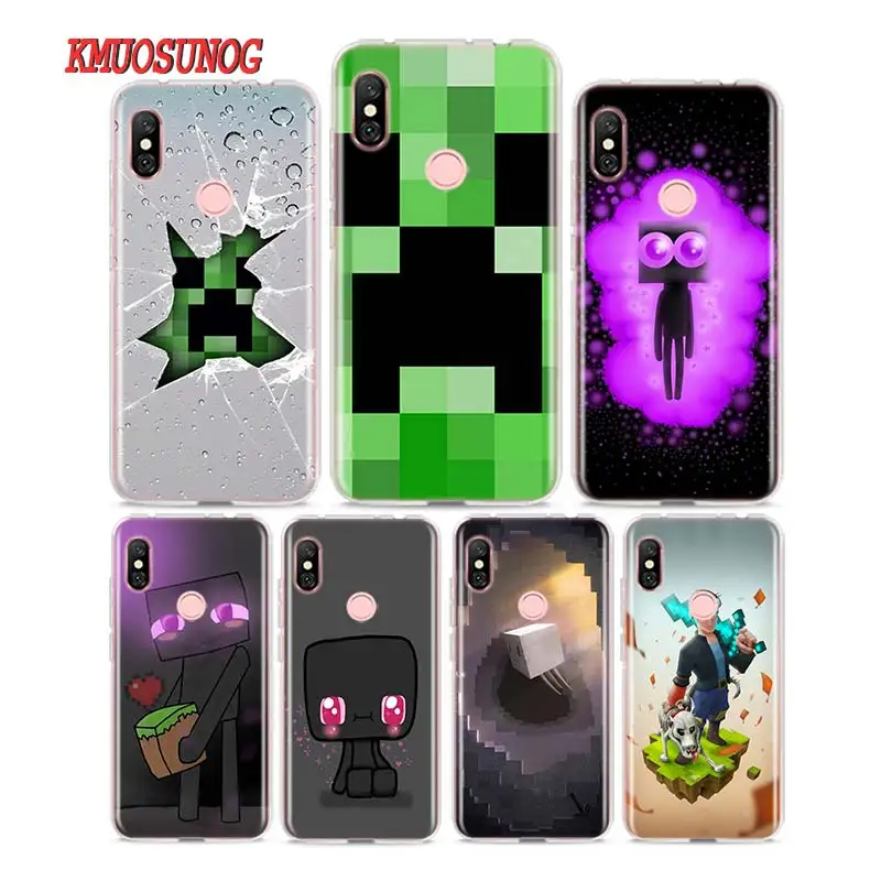 

Transparent Soft Silicone Phone Case minecraft for Xiaomi F1 A1 A2 S2 Redmi Note 4X 5 6 5A 6A Pro