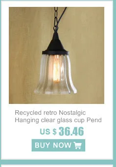 Переработанный ретро ностальгические висит прозрачное стекло стакана подвесной светильник с Edison лампочки | Освещение для кухни и