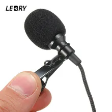 LEORY Mini 3.5mm Jack Microphone Lavalier Tie Clip Microphones Microfono Mic For Speaking Speech Lectures 2.4m Long Cable