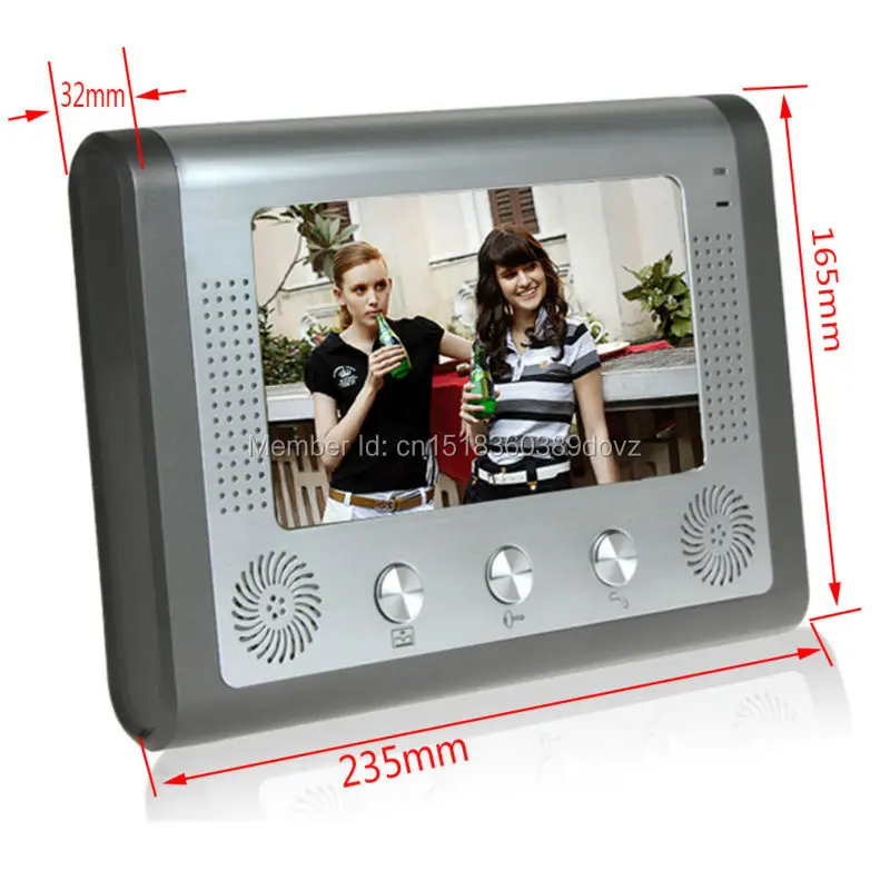 7 inch screen indoor unit Wired video intercom doorbell Villa unlocking access control Rain with night vision 7 inch screen indoor unit Wired video intercom doorbell Villa unlocking access control Rain with night vision