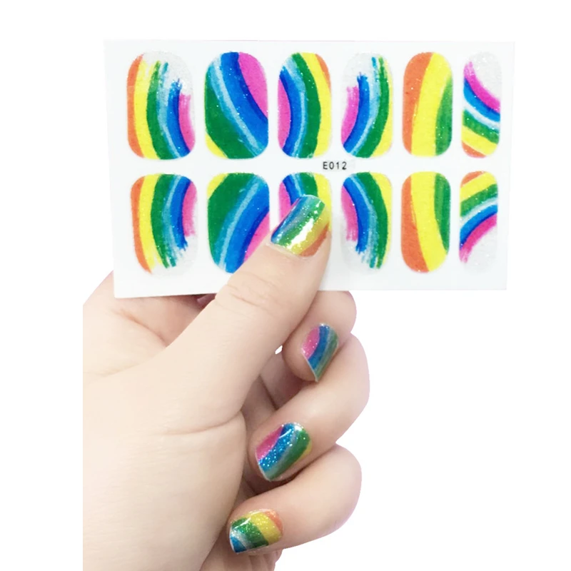 New Fashion Paint 3D Glitter Sticker Decal Water Transfer Sticker Nail