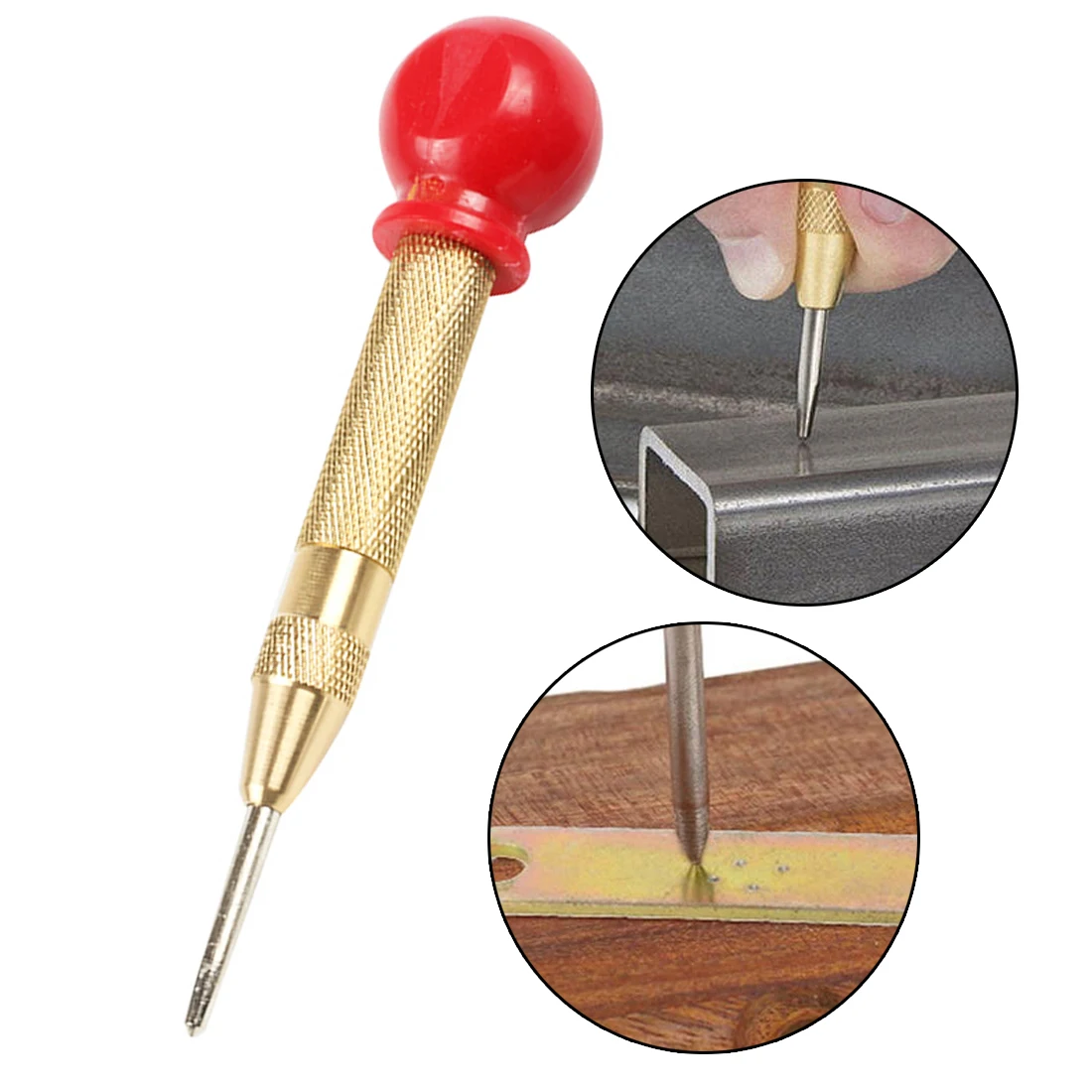 

1PCS Window Breaker Hig Punching Automatic Center Pin Punch Spring Loaded Marking Drilling Tool With A Protective Sleeve