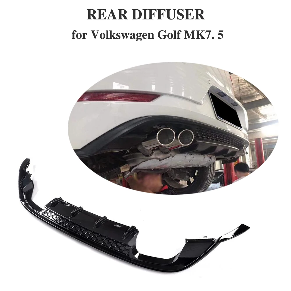 

Carbon rear diffuser For VW Golf 7.5 MK7.5 standard GTI 2017 2018 Four Outlet rear Bumper lip diffuser spoiler 2 Style