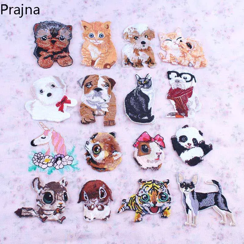 

Cheap Cute Dog Tiger Bear Cat Patch Unicorn Corgi Badge Applique Anime Embroidered Iron On Cartoon Patches For Clothes Stripes