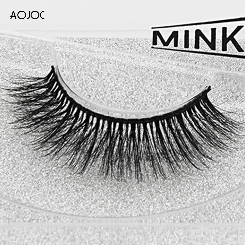 Aojoc Mink Eyelashes 3D Lashes Thick Hand Made Full Strip Cruelty Free Luxury False 10 Styles | Красота и здоровье