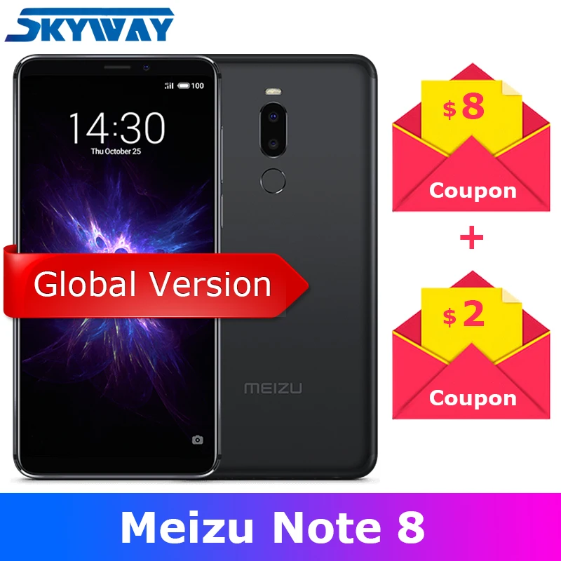  Meizu Note 8 Note8 Глобальный Версия 4G LTE 4G 64G телефон Snapdragon 632 Octa Core 5,99 "2160x1080 P Экран двойной Камера 