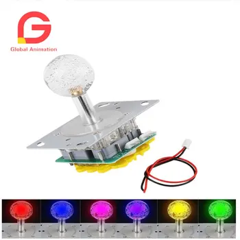 

2 Pcs 12V LED Colorful Illuminated Joystick Switchable From 4 To 8 Way Operation For Arcade Game DIY Kits