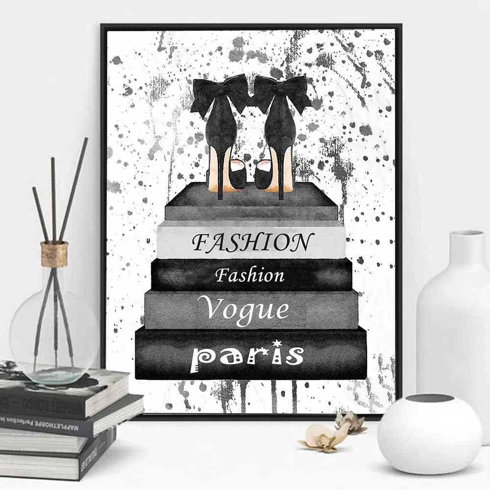 

Custom Your Own Words on The Fashion Book Canvas Poster Nordic Style Poster and Prints Home Decor Metal Glass Framed