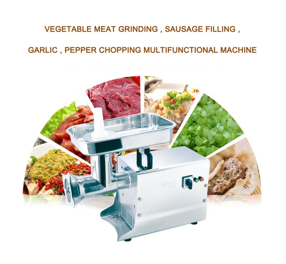 ITOP Commercial ELectric Meat Grinder Stainless Steel Meat Mincer Food Chopper Heavy Duty Food Processors Machine