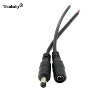 Tanbaby 1piece Male or Female Connector with wire 5.5*2.1mm DIY extensio connect cable for RGB strip controller to power adapter