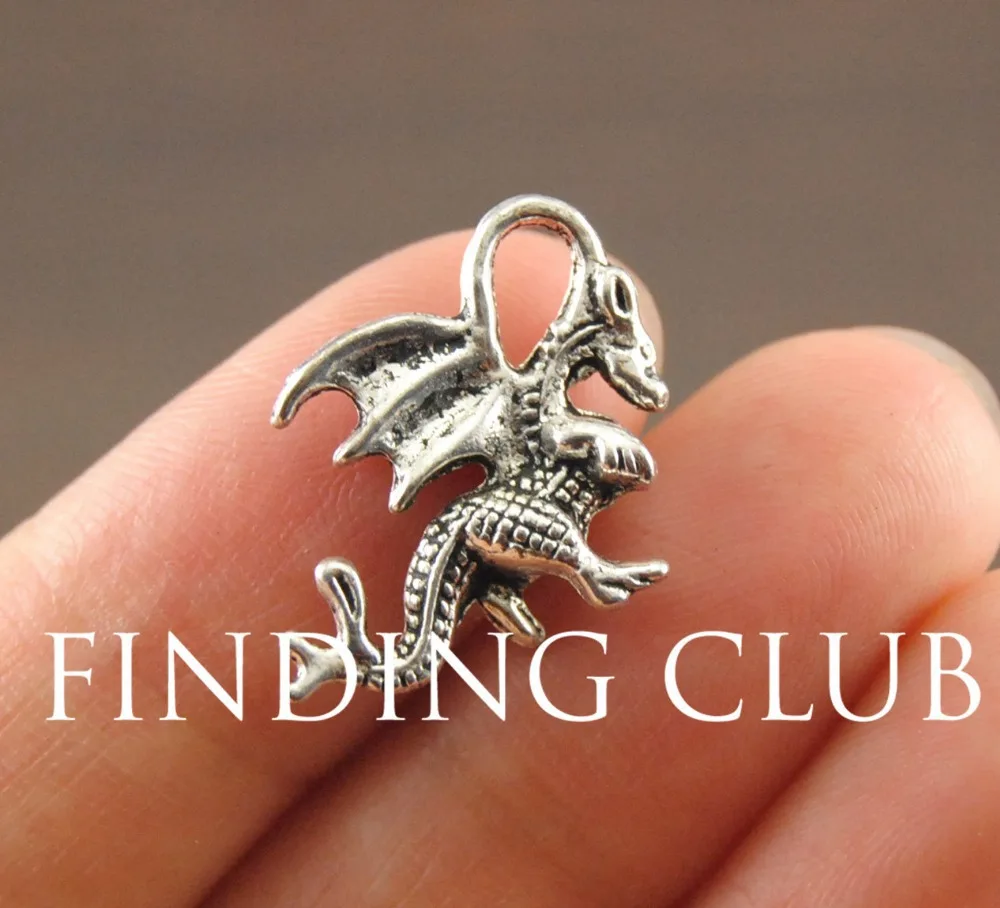 30 pcs  Silver Color Medieval Dragon Charm DIY Metal Bracelet Necklace Jewelry Findings A1117