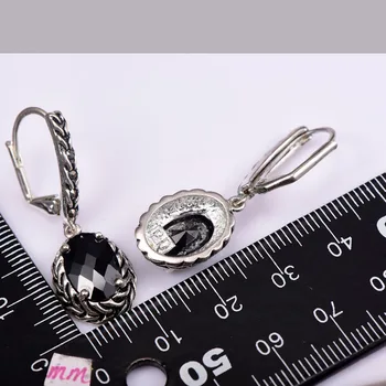 

Black onyx Women Earrings 925 Sterling Silver Earrings TE724