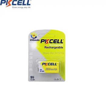 

1Pc/Card PKCELL 250mah 9v nimh Rechargeable 9 Volt Battery for wireless microphone ,toy ,mike,Multimeter