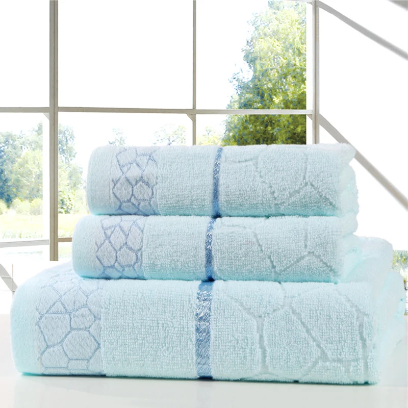 

LREA Brand Towel set (bathtowelx1 + facetowel x2) 100% cotton terry cloth bath towel handtowel