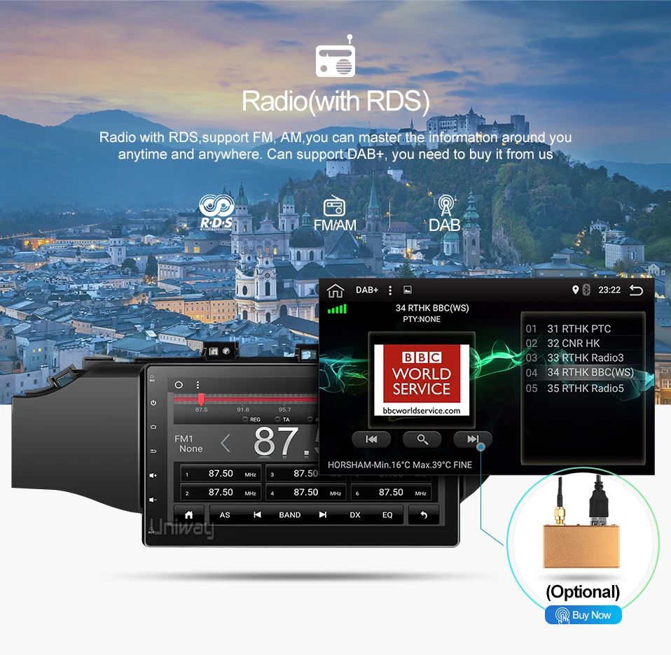 Discount uniway A17K21071 2G+32G Octa 8 core  android 8.1  car dvd for kia k2 rio 2016 2017 multimedia car radio gps 18
