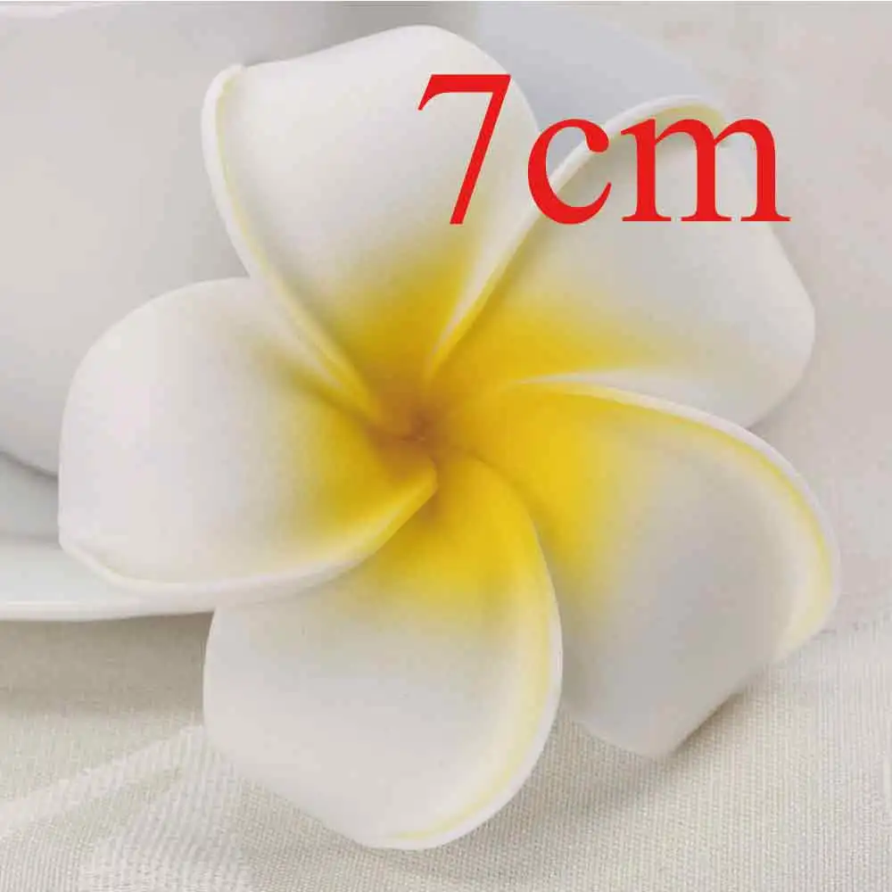 50 шт. большой 6 см Плюмерия Гавайская Пена Frangipani искусственный шелк Поддельные DIY цветок для Свадебная вечеринка украшения orange цвет - Цвет: 7cm