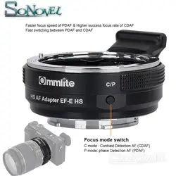 Commlite CM-EF-E HS быстрее автофокусом Крепление объектива адаптер для Canon EF/EF-S объектив sony E-Mount A9 A7RIII A7M3 A6300 A6400 A6500