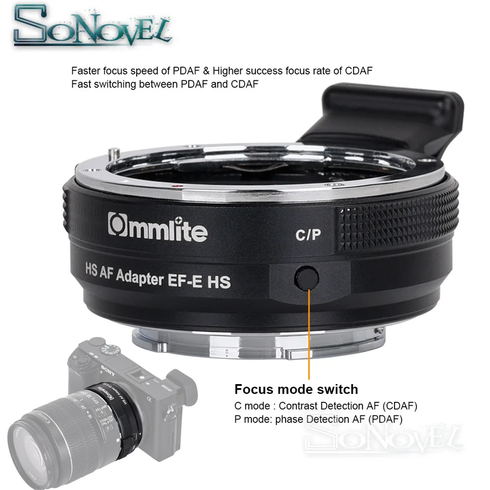 Commlite CM EF E HS адаптер для крепления объектива с автофокусом Canon EF/EF S объектив Sony Mount