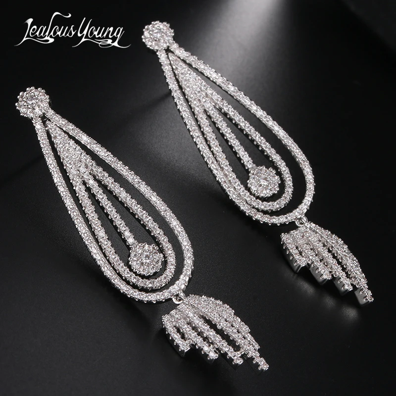 

Luxury Ethnic Multicolor CZ Crystal Wedding Party Drop Earrings for Women Yellow Gold Color Leaf Dangle Earrings Jewelry Gift