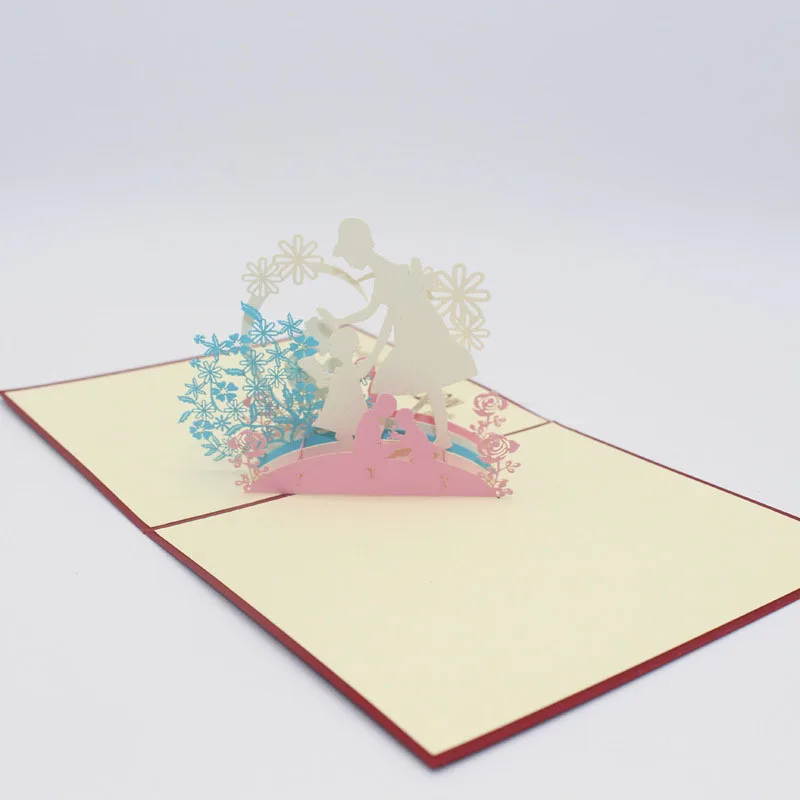  3D Laser Cut Handmade Sweet Mom and kids Paper Invitation Greeting Cards PostCard Thanksgiving Moth - 32803814399