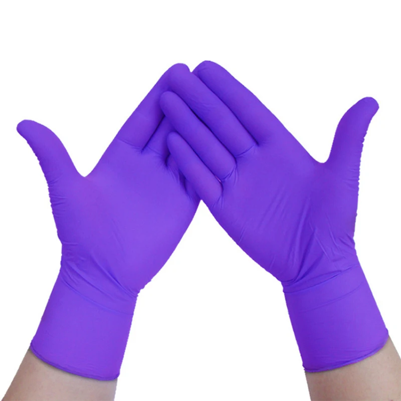 100 шт/партия перчатки нитриловые перчатки Бытовая Чистка стирка лаборатория дизайн ногтей антистатические щелочные перчатки