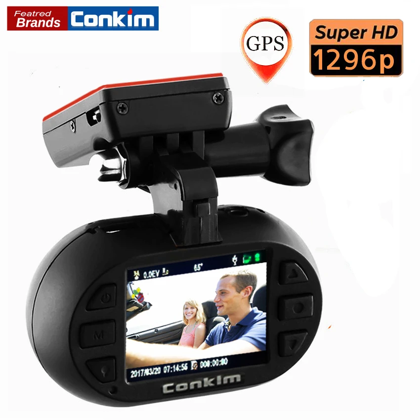 

Conkim Auto Video Recorder Ambarella A7 1296P Super HD Car DVRs GPS Tracker 1.5" LCD Car Camera Mini 0903 Plus