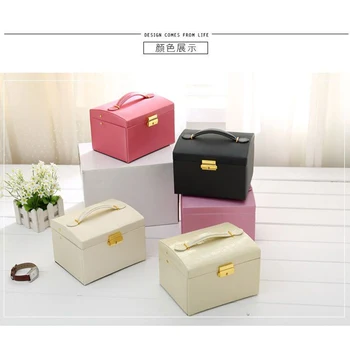 

High Quality PU Leather Three layer double drawer jewelry box Jewelry Display Jewelry Storage Gift Box