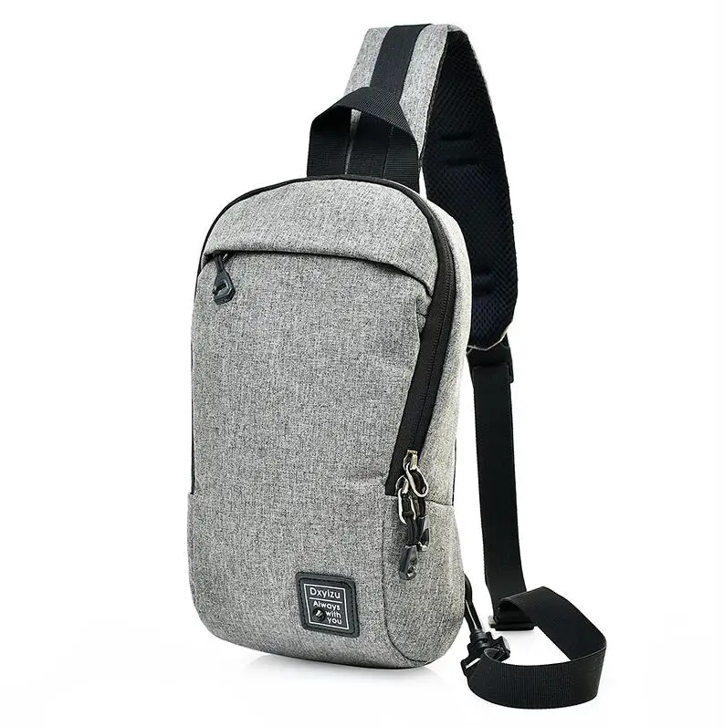 Новые студенческие модные сумки через плечо мужские повседневные водоотталкивающие женские нагрудные сумки для короткой поездки сумка-мессенджер многофункциональная - Цвет: Темно-серый