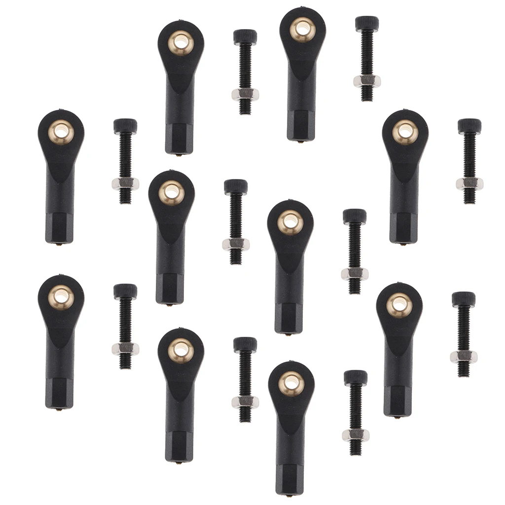 

Nylon Link Rod End Joints Ball Head Holders Buckle with Screws, Pack of 10 - M3