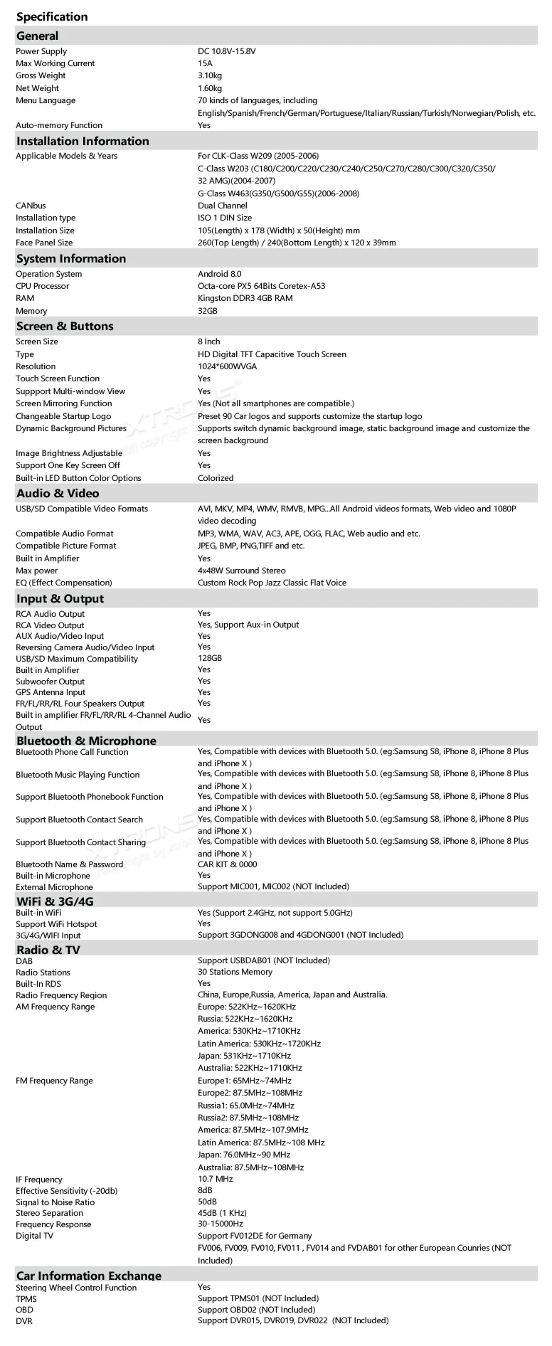 Discount XTRONS Android 8.0 Car Stereo Radio Player GPS No DVD for Mercedes Benz W209 2005 2006 W203 C180 C200 C220 C230 C240 C250 C270 17